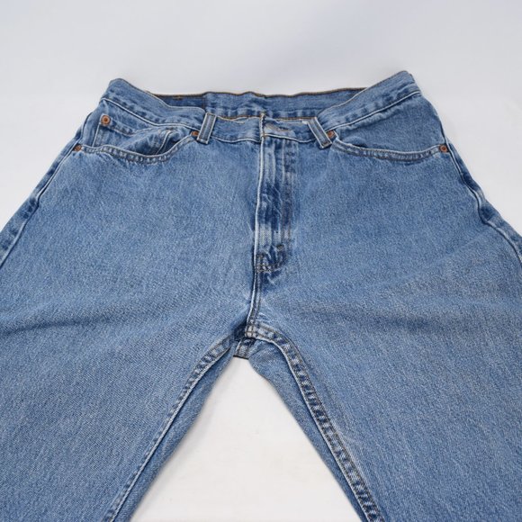 Levis 505 Denim Jeans Vintage 2000 Y2K Blue Medium Wash Cotton High Rise - Picture 5 of 16
